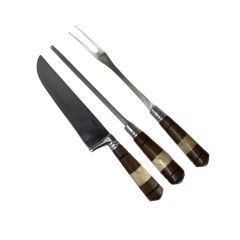 Conjunto facas Dal Castel Inox Madeira e Osso 9'' Cod- 198