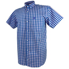 Camisa Masculina TXC Manga Curta Xadrez Azul Ref. 29065C