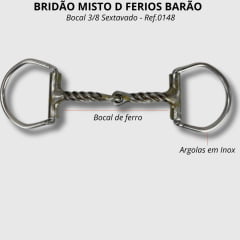 Bridão Misto D Freios Barão Bocal 3/8 Sextavado - Ref.0148
