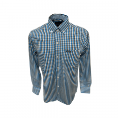 Camisa Wrangler Tricoline Masc Azul Xadrez - Ref: WM9960