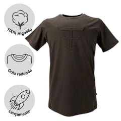 Camiseta Masculina Texas Farm TX Ledge Marrom Ref. CM442