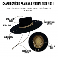 Chapéu Gaúcho Pralana Regional Tropeiro II Preto Ref. 11773