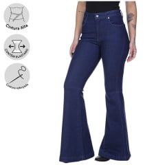 Calça Feminina Wrangler Jeans Maxi Flare Azul Ref. WF2103UN