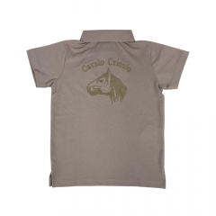 Camiseta Polo Infantil Cavalo Crioulo Colbeck Bege Ref:18600