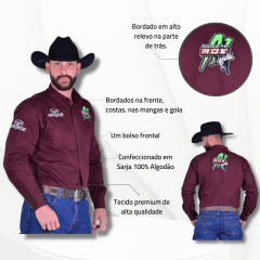 Camisa Masculina Bordada Radade Green Bull Bordô/Azul - Escolha a cor
