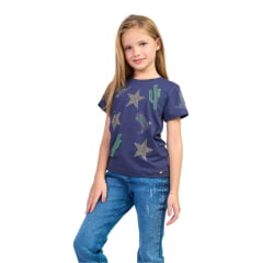 Camiseta Infantil T-Shirt Miss Country Azul Marinho Ref: 3067