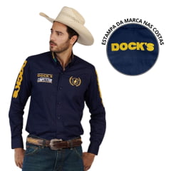 Camisa Masculina Docks Competição Azul Marinho Ref: 008.03455.042