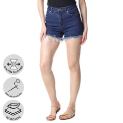 Shorts Jeans Feminino Wrangler Barra Desfiada Ref.WF6583UN