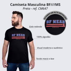 Camiseta Masculina BF///MS Outline Preta - Ref. CM647