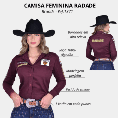 Camisa Feminina Manga Longa Radade Brands Bordô Ref.3912
