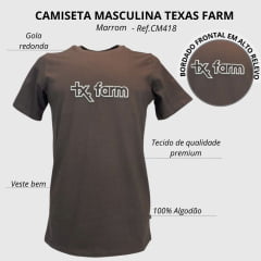 Camiseta Masculina Texas Farm Overtone Marrom Ref. CM418