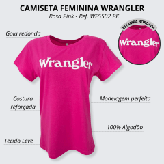 Camiseta Feminina Wrangler Manga Curta Rosa - Ref. WF5502 PK