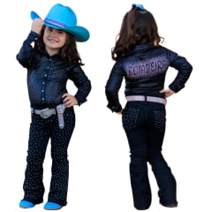Calça Jeans Flare Infantil Texas Ranch Black Ref.TRCPI12