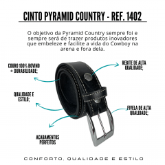 Cinto Masculino Pyramid Country Esporte Preto - Ref.1402