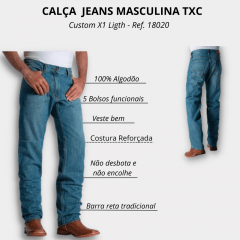 Calça Jeans Masculina TXC Custom X1 Light - Ref. 18020