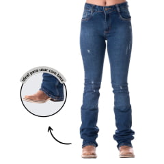 Calça Feminina Texas Farm Jeans Flare Wash Basic Ref. PDF026