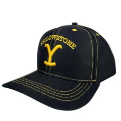 Boné Tatanka Preto Bordado Frontal Amarelo Ref. CAP005