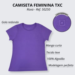 Camiseta Feminina TXC Classic Roxa Logo Bordada - Ref. 50250