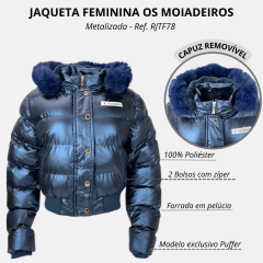 Jaqueta Feminina Os Moiadeiros Azul Forrada - Ref. RJTF78
