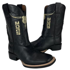 Bota Texana Masculina Moiadeiros Fossil Preto - Ref. 1913