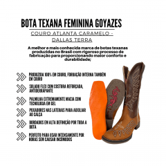 Bota Texana Feminina Goyazes Flex Dallas Terra Ref: 213212CF