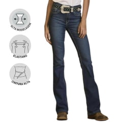 Calça Feminina Self Western Jeans Azul Bootcut Country CBT03