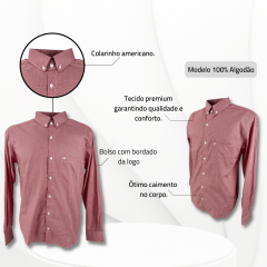 Camisa Masculina Minuty Quadriculada Vermelho Ref. 2910