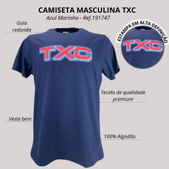 Camiseta Masculina TXC Manga Curta Azul Marinho Ref. 191747