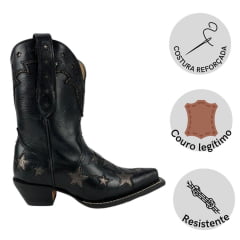 Bota Texana Feminina Goyazes Couro Mustang  Ref. 236801-CC