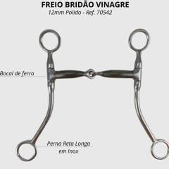 Freio Bridão Vinagre 12mm Polido - Ref. 70542
