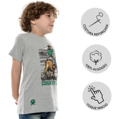 Camiseta Infantil Ox Horns Manga Curta Mescla Ref. 5200