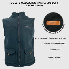 Colete Masculino Pampa sul Preto soft Ref. 23004-PT