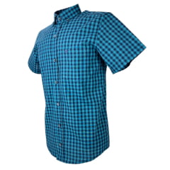 Camisa Laço Forte Masculina Xadrez Manga Curta Slim Ref.9205 - Escolha a cor