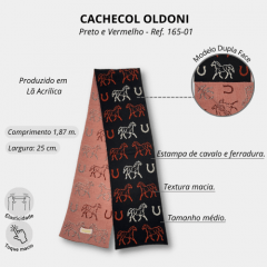 Cachecol Oldoni Médio Lã Estampa de Cavalo - Escolha a cor