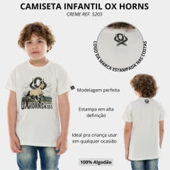Camiseta Infantil Ox Horns Manga Curta Creme Ref.5203
