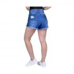 Shorts Jeans Feminino Wrangler Urbano Azul Stone REF:WF6566
