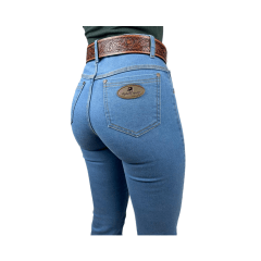Calça Jeans Feminina Flare Rodeio Country Cintura Alta Lycra