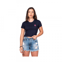 Camiseta Cropped Feminina TXC Azul Marinho - REF: 4893
