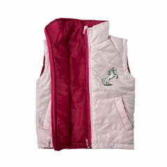 Colete infantil badana Rosa claro e pink Bordado de cavalo