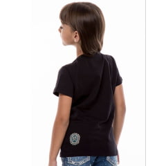 Camiseta Infantil Ox Horns Bordado Com Strass Preto Ref.5182