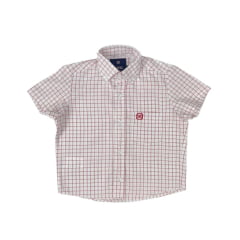 Camisa Xadrez Infantil Txc Branca Manga Curta - Ref.2725CI