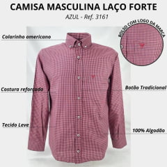 Camisa Masculina Laço Forte Manga Longa Bordô Ref. 3161