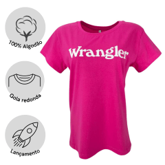 Camiseta Feminina Wrangler Manga Curta Rosa - Ref. WF5502 PK