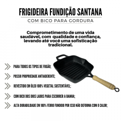 Frigideira de Ferro Fundido Fundição Santana 1,950L Ref: 648