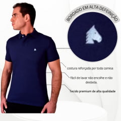 Camisa Masculina Polo BF///MS Conforto Azul - Ref. PB010