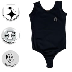 Body Infantil Top Country Regata Preto Simples