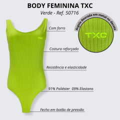 Body Feminino TXC Custom Regata Verde Fluor - Ref. 50714