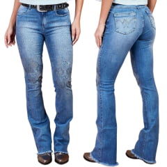 Calça Jeans Feminina Minuty Delavê Com Strass - Ref. 231473