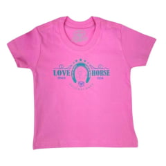 Camiseta Infantil Radade Rosa Brilho de Strass - Ref. 004644