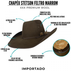 Chapéu Country Importado Stetson Marrom Tabaco - REF: 6422